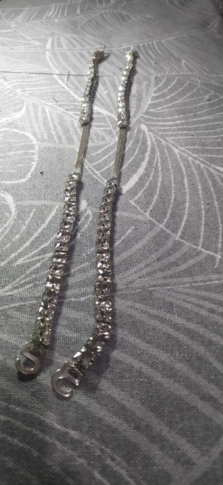 декоративные ремешки со стразами на металлической сетке 2 шт