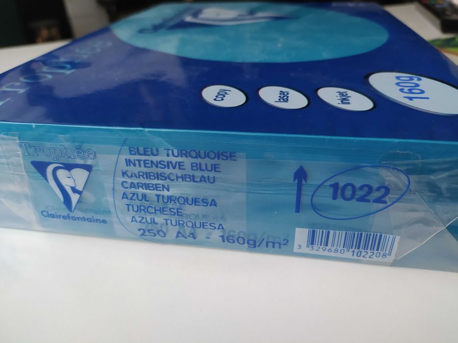 Papier ksero Trophee A4 160g kolor nr 1022 Intensive Blue Turquoise