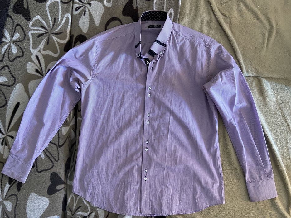 Koszula męska elegancka w kolorze fioletowym w roz. 46