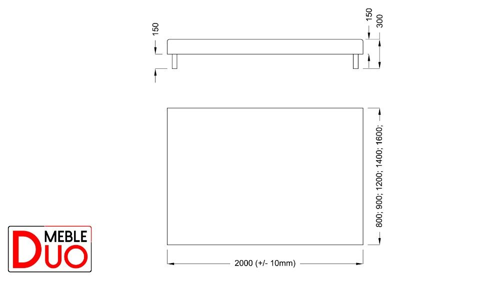 Łóżko hotelowe Luxor + Materac kieszeniowy 140x200