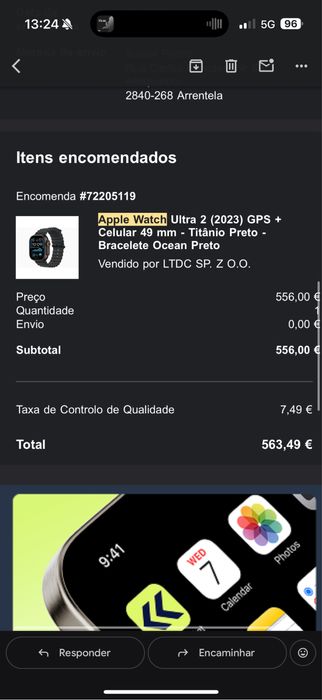 Apple watch ultra 2 preto