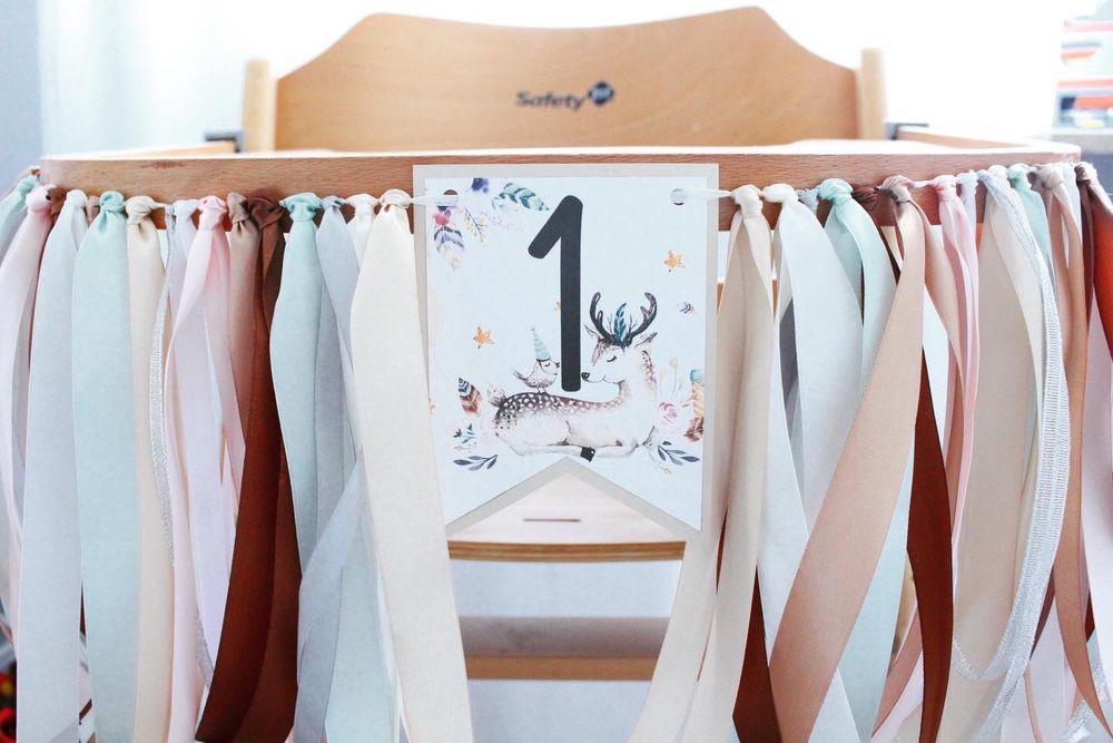 Girlanda urodzinowa na krzesełko banner na roczek dekoracje