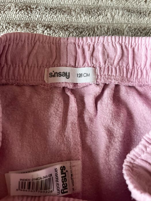 Spodnie lekko ocieplane dla dziewczynki jasnoróżowe, roz 128, Sinsay