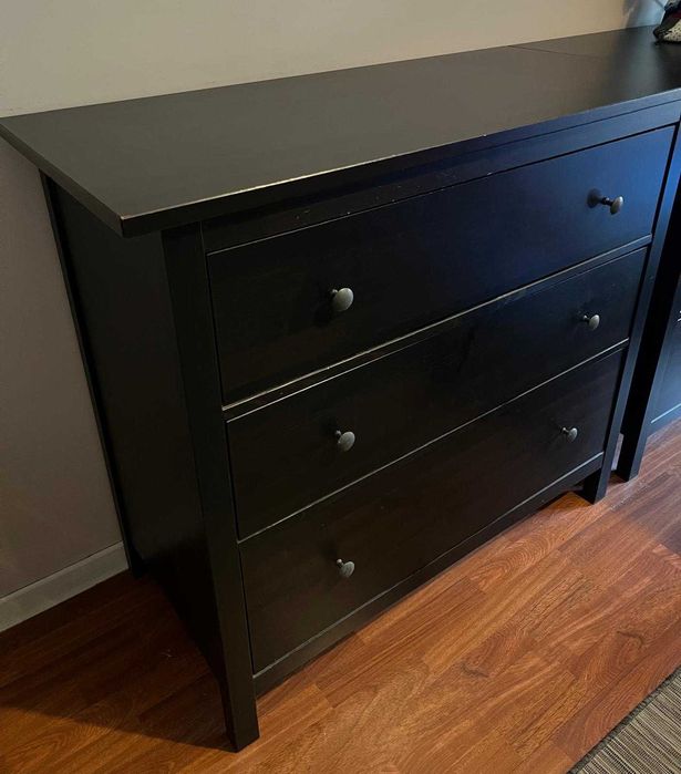 Cómoda com 3 gavetas, preta - IKEA