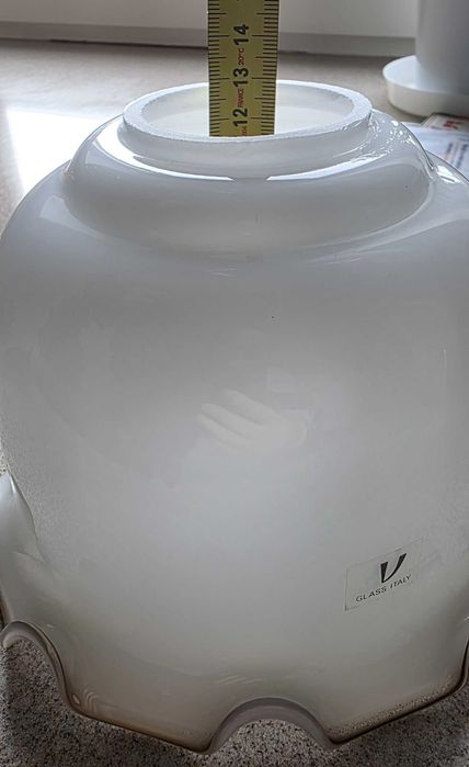 Żyrandol Lampa Wisząca Klosze Szklane Mosiądz Lakierowany Made  Italy