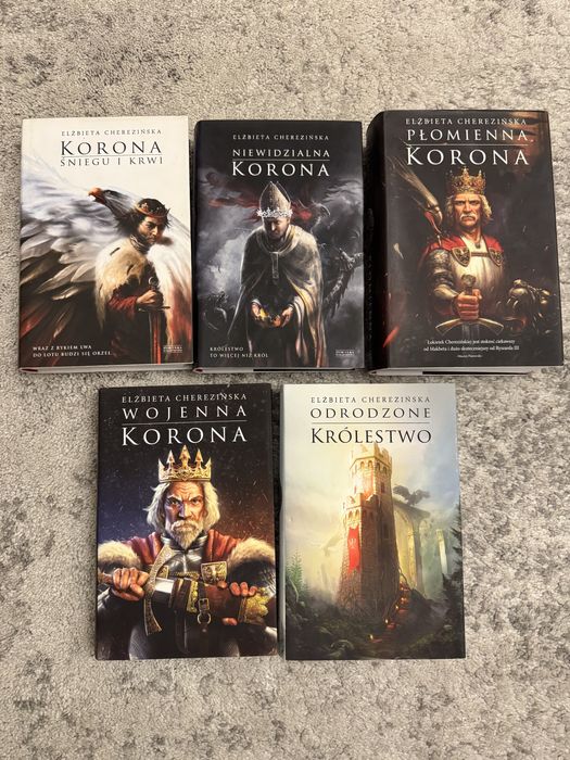 Elżbieta Cherezińska kompletny cykl Odrodzone Królestwo tom 1 do 5 twarda oprawa
