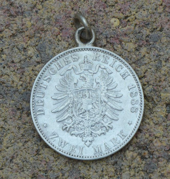 Srebrne 2 Marki 1888 A Prusy Fryderyk srebro Medalik