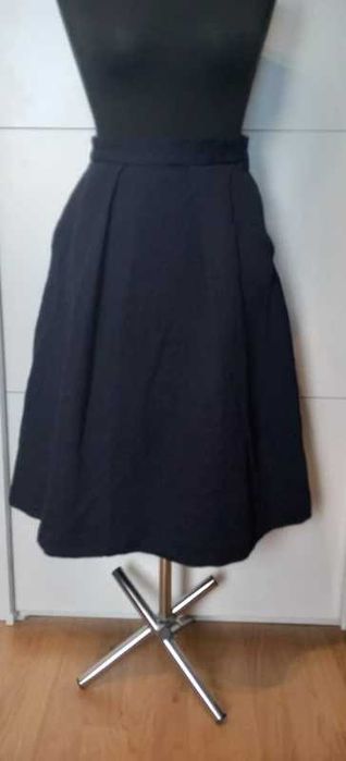 granowa spódnica elegancka zara granatowy