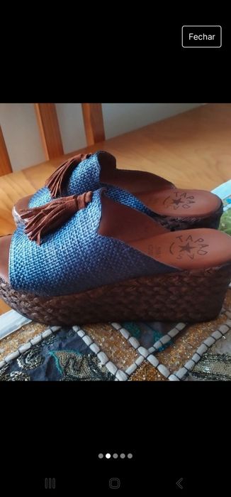 Sandálias efeito rafia.Novas