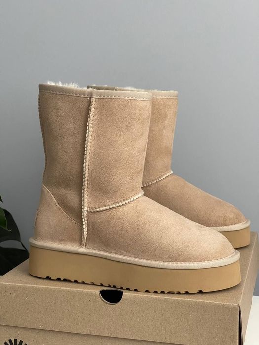 UGG Short Platform Beige premium , UGG Short Platform Beige , уггі