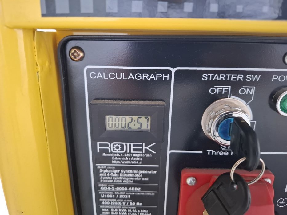 Дизельний генератор Rotek 3 фази 5,5 кВт,економний,електростартер
