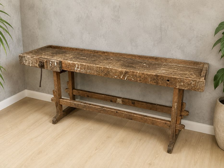 consola mesa bancada carpinteiro aparador movel tv antiga rustica