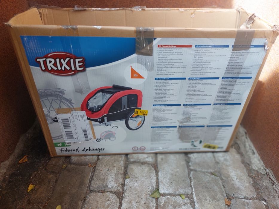 Przyczepka rowerowa Trixie dla psa do 22 kg.  Wysyłka.