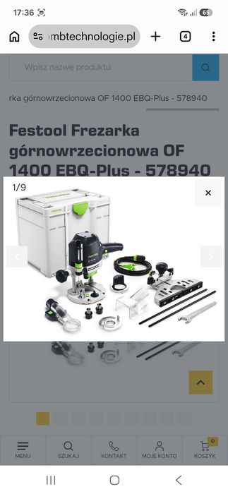 Frezarka górnowrzecionowa Festool OF 1400 EBQ-Plus raz użyta