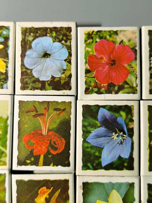 Coleção Fósforos Monte-Mar Grande Luxo "Flores" - Estado Impecável