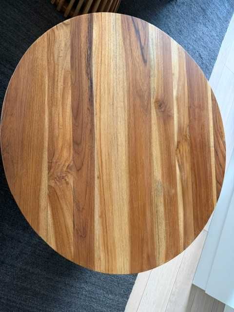 Komplet stolikow kawowych lite drewno tekowe