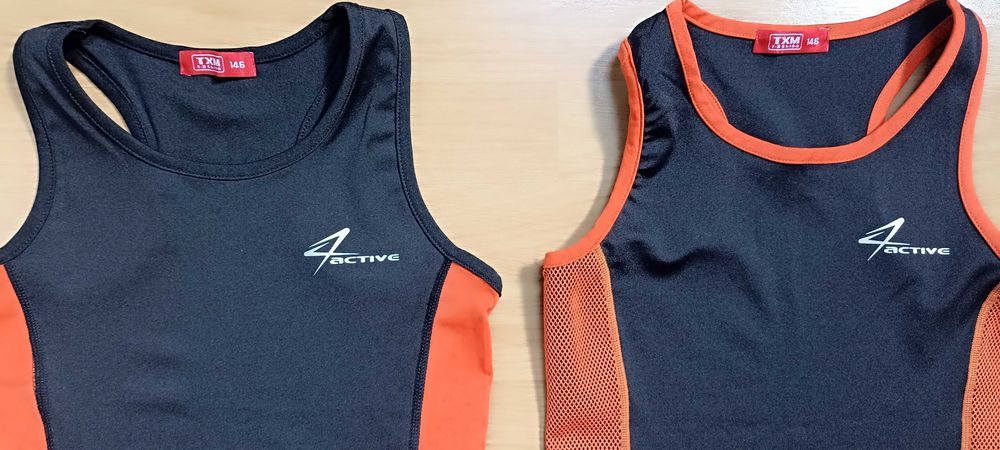 Koszulki bokserki 146 sportowe 2szt czarne pomarańczowe