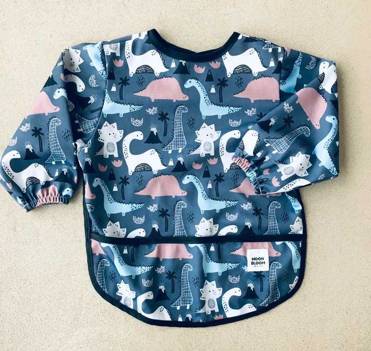Dinozaury - Śliniak fartuszek Moonbloom Moon bloom BLW - 6-24 miesięcy