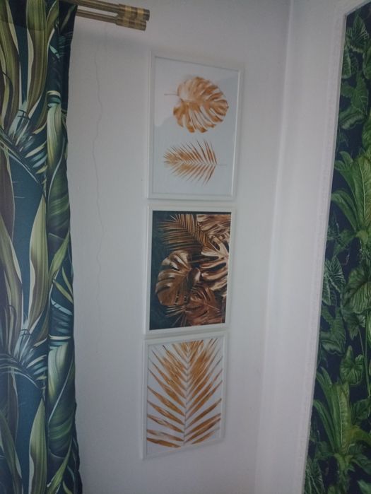 Złote liście palmowe obraz rysunek