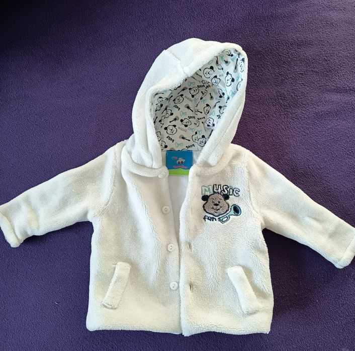 Bluza biała dla niemowlaka ciepła