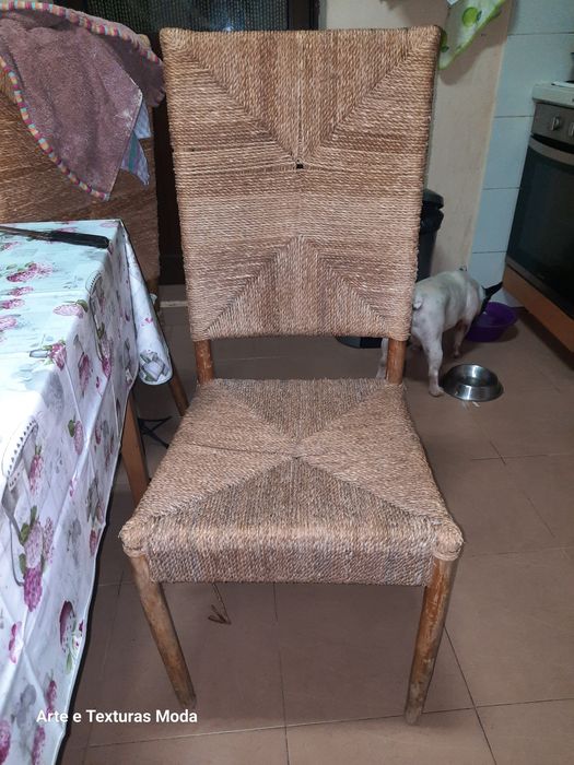 4 cadeiras em sisal