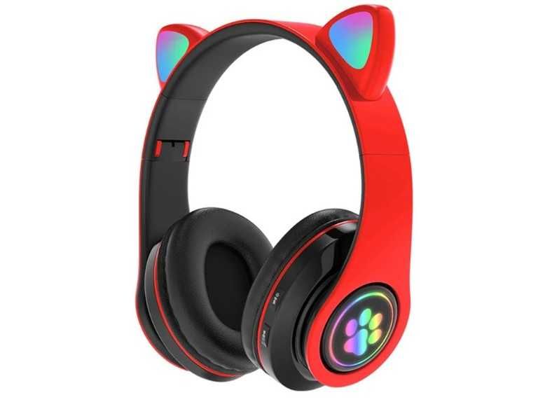 Słuchawki Bezprzewodowe Bluetooth LED Kocie Uszy Mix Kolorów **HIT**