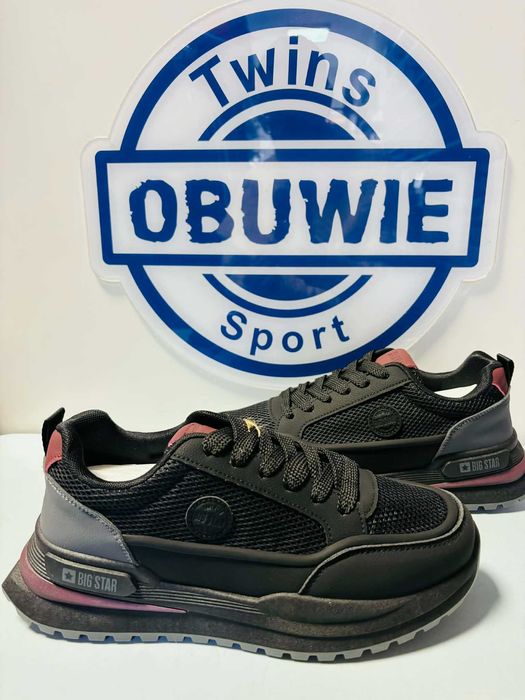 Big Star męskie sneakersy czarne bordo  41 - 44   TT174317