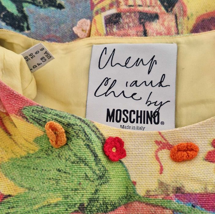 sukienka retro vintage UNIQ LOVE MOSCHINO cheap&chic 34 xs