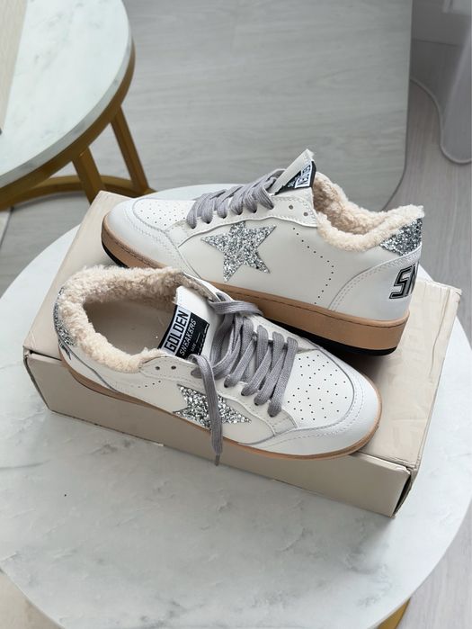 golden goose голден гус білі белые с мехом з хутром