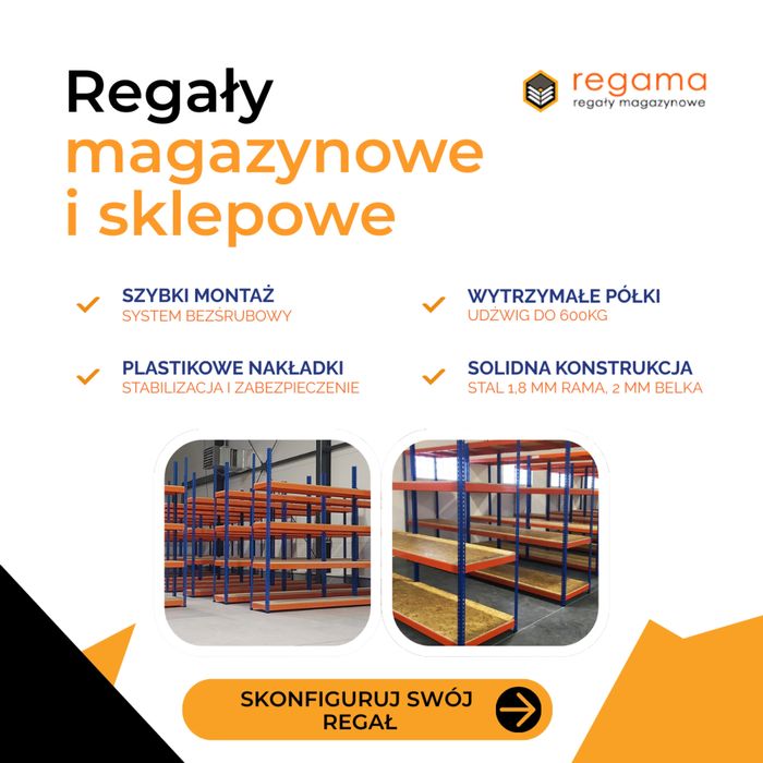 Regal metalowy magazynowy paletowy polkowy mocny sklepowy regaly