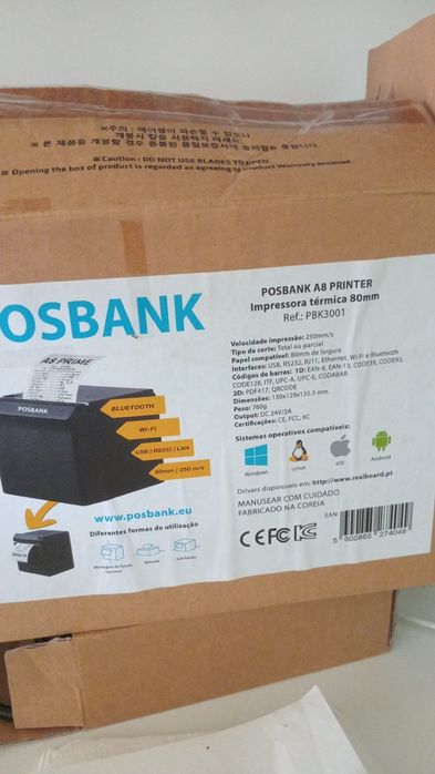 Pos terminal  impressora termica com QRcodecom muitos consumiveis