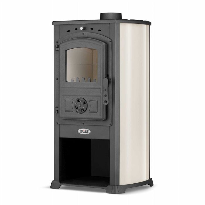 Piec stalowy kominek wolnostojący BLIST Żar 12,0kW beżowy