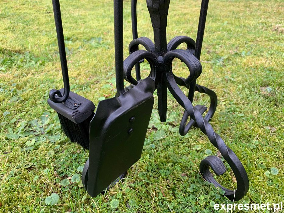 RĘCZNIE KUTY ZESTAW KOMINKOWY 5 elementów  do kominka grila pieca Kowa