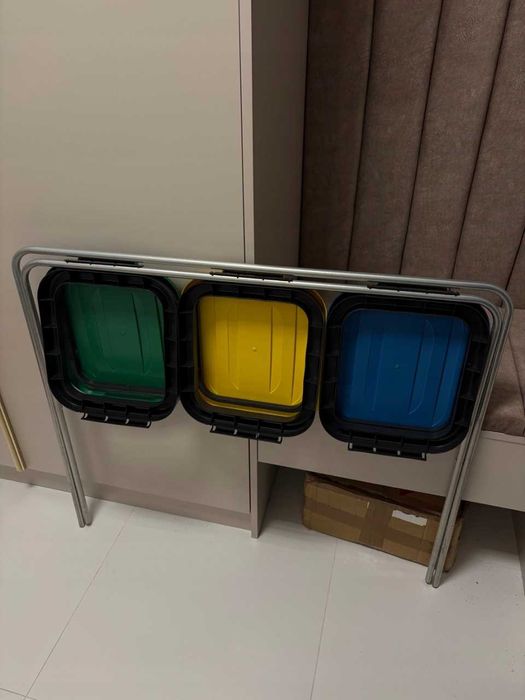 Metalowy Stojak na 3 Worki 120L Segregacja Odpadów kosz nowy