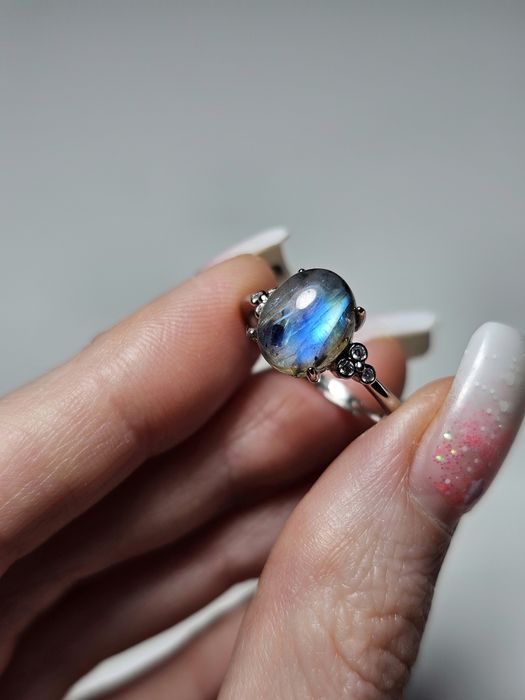 Labradoryt naturalny Pierścionek