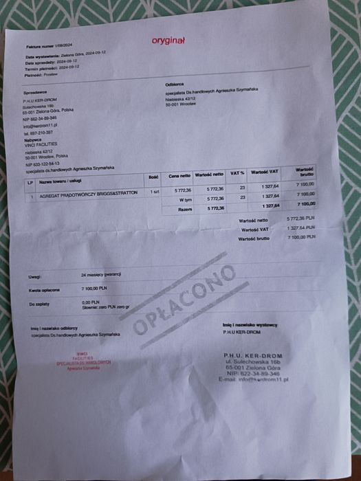 Agregat  prądotwórczy nowy