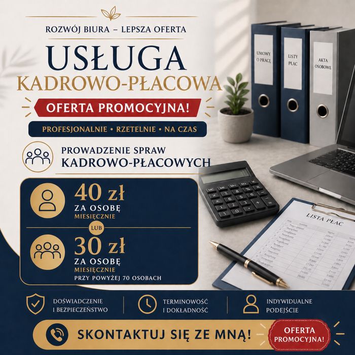 Kadry i płace, kadrowa, księgowa, księgowość, biuro rachunkowe