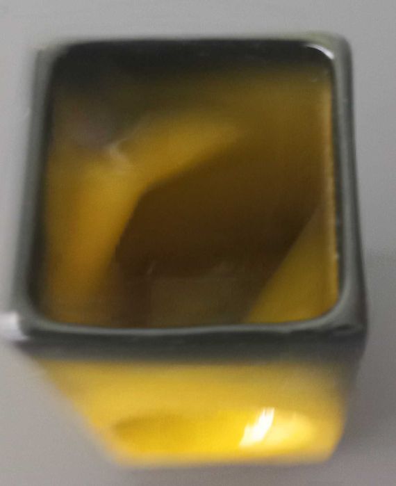 Copo canetas cerâmica pintada à mão em vidrado reactivo Op Art