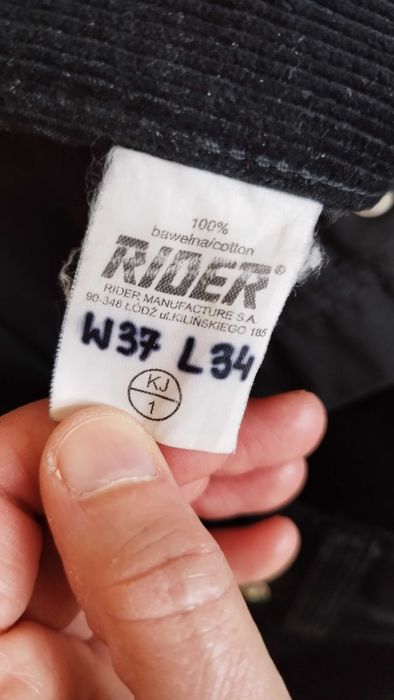 Spodnie sztruksowe Rider rozm. W37 L34