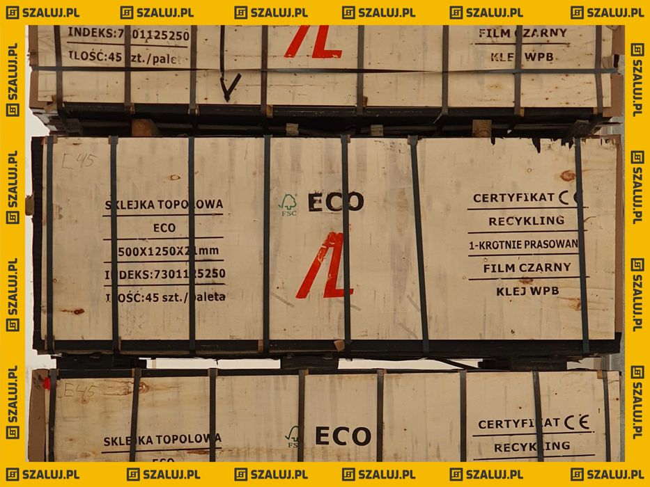 Eco sklejka blat szaunkowy topolowy sprzedaż paletowa 43-45