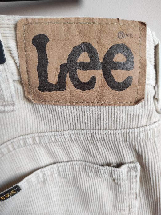 Sztruksy męskie Lee W38 L32 XL kremowe ecru