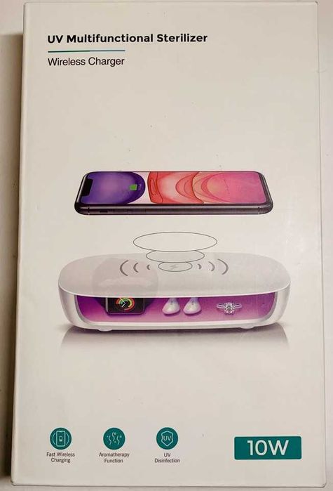 Esterilizador UV Multifuncional + Carregador Sem Fio 10W (Estado de Novo)