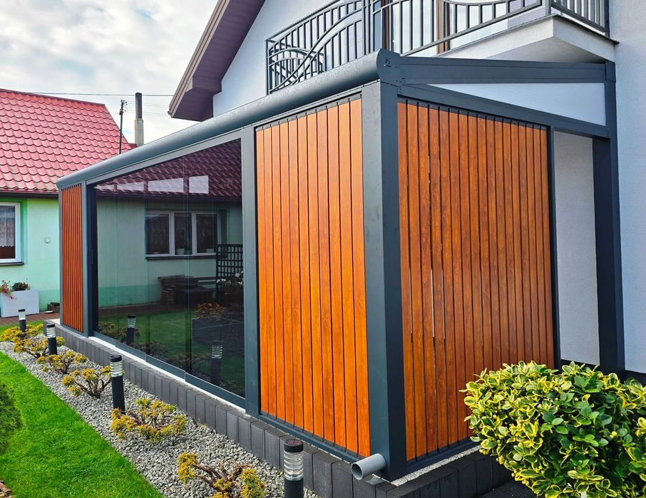 Zadaszenie tarasu, pergola, konstrukcja aluminiowa, altana