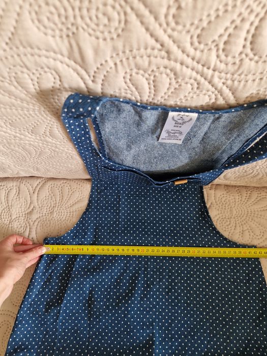 Handmade sukienka ogrodniczka  w kropki S M