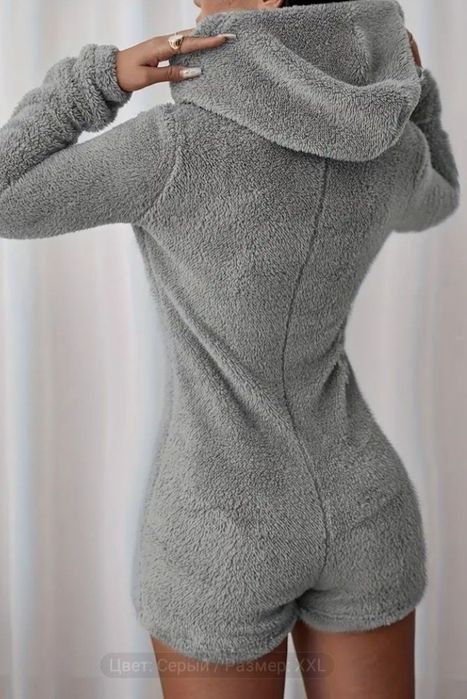 Плюшевые халатик с ушками  и секси  комбинезон