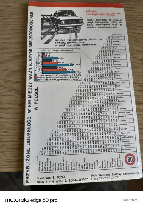 Samochodowa mapa Polski 1983