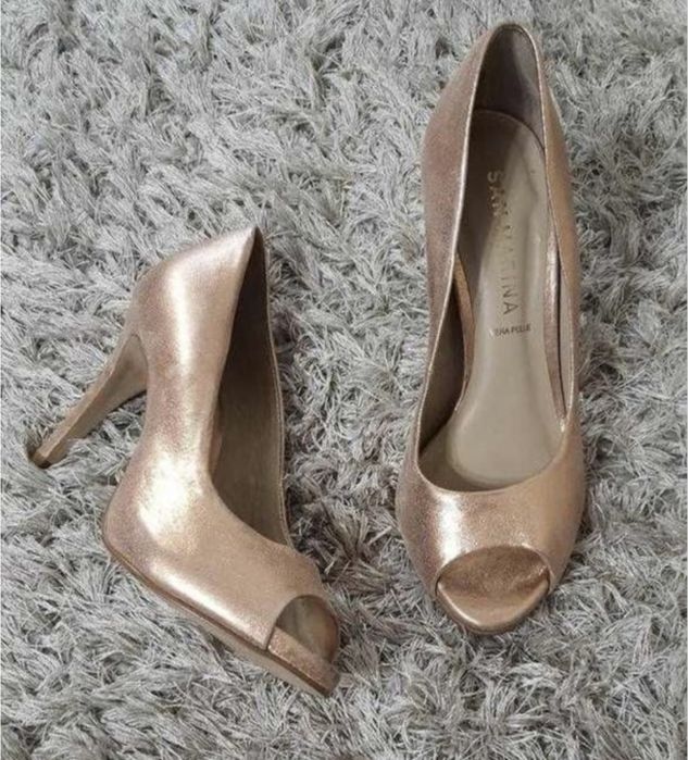 Туфлі золотисті, 37р. Бразилія, шкіра. Мега зручні