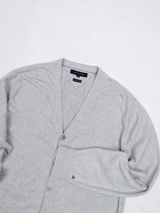 TOMMY HILFIGER szary sweter kardigan L