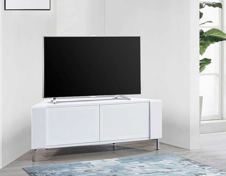 MDA Designs CORVUS komoda rtv biała współczesna szafka drzwi szklane
