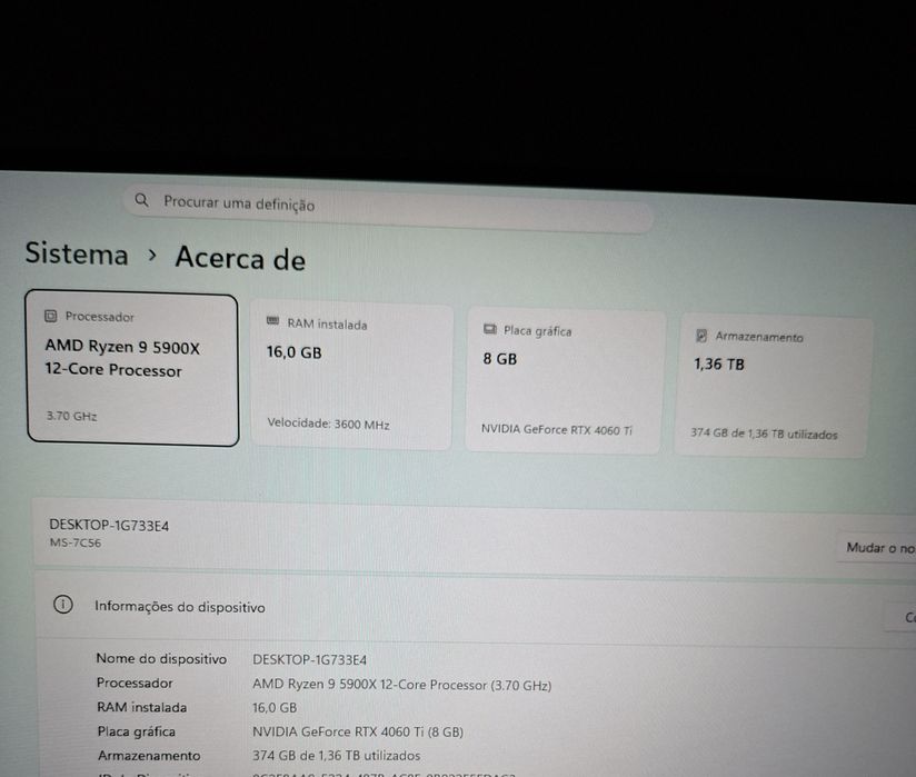 PC Gaming AMD Ryzen 9 5900x Nvidia 4060ti